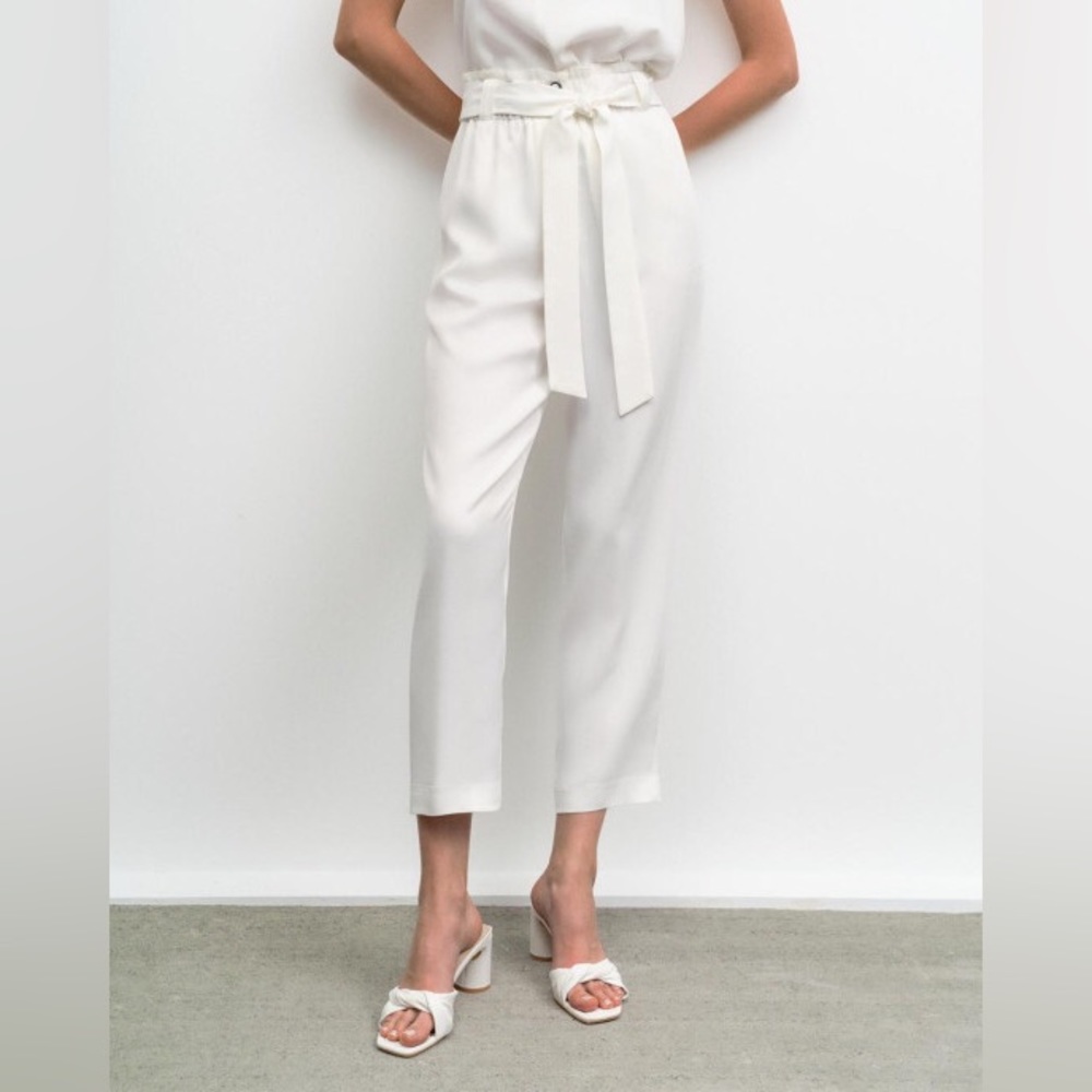 Massimo Dutti Linen Bland Paper-bag Trousers